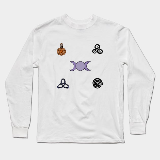 Wiccan and Pagan Symbols Long Sleeve T-Shirt by DiegoCarvalho